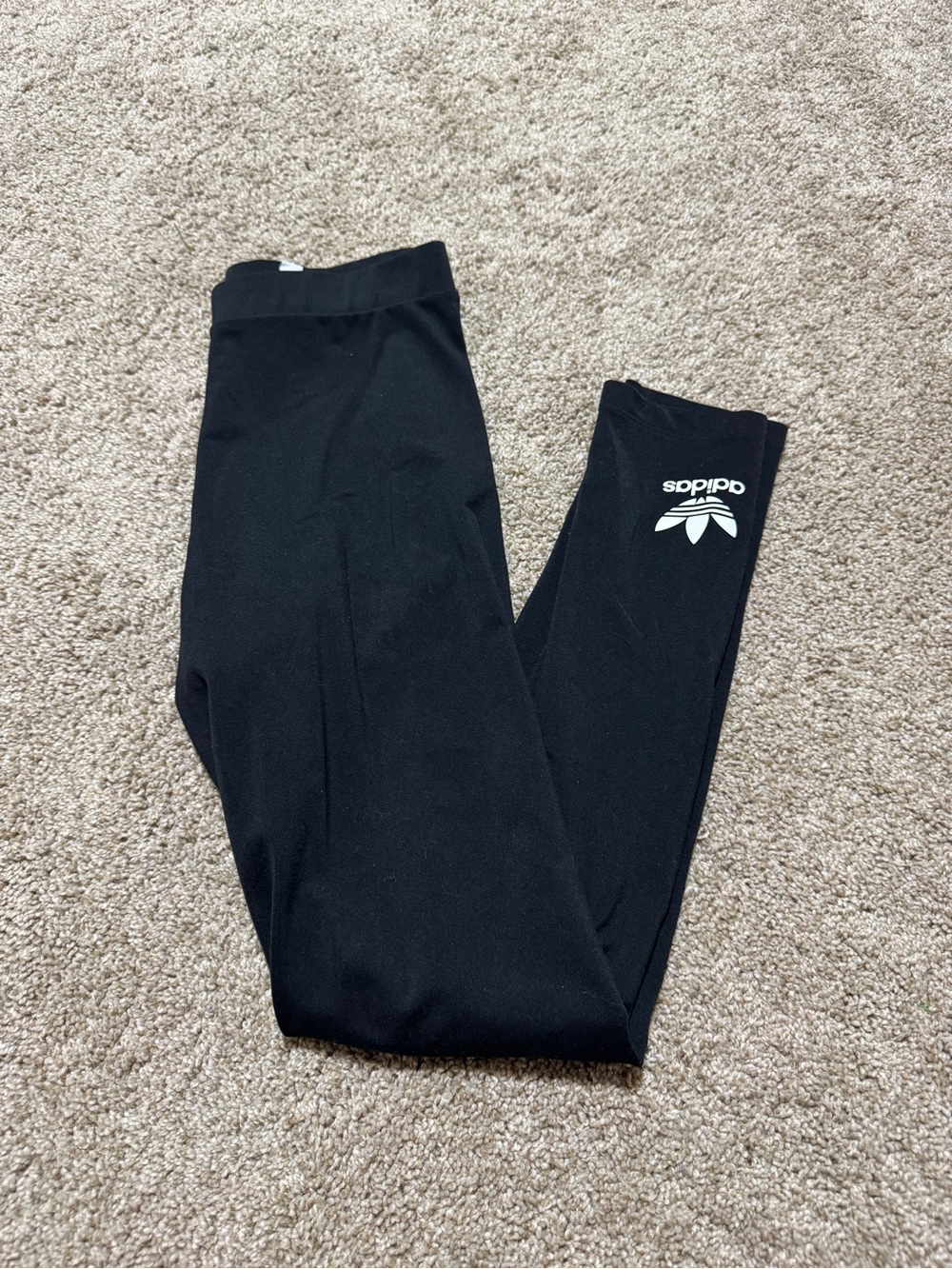 Small Women’s black white logo Adidas Originals leggings
